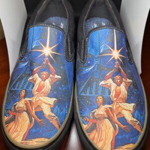 Skechers Star Wars Slip On Sneakers Luke Leia Poster Print Mens 11.5